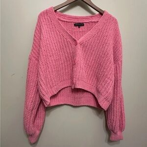 Lovewell Pink Knit Cardigan Sweater